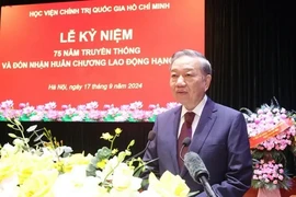 Party General Secretary and President To Lam speaks at the event (Photo: VNA)