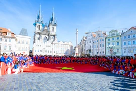 Vietnamese ao dai in the heart of Prague, Czech Republic (Photo: VNA)