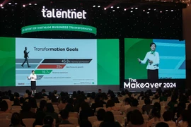 CEO of Talentnet Group Tieu Yen Trinh speaks at the event. (Photo: Talentnet)