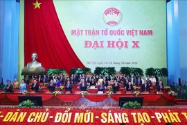 The Presidium of the 10th National Congress of the Vietnam Fatherland Front (Photo: VNA)