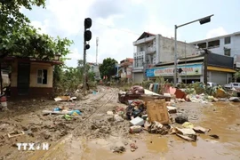 Yen Bai city in the northern province of Yen Bai is severely affected by Typhoon Yagi. (Photo: VNA)