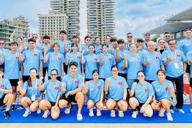 The Vietnamese team at the Southeast Asian Finswimming Championship 2024. (Photo: Vietnam Sports Team)