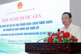 Deputy Minister of Labour, Invalids, and Social Affairs Le Van Thanh speaks at the event (Photo: VNA)