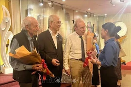 Bernard Bachelard, Olivier Parriaux, and Noé Graff at the exchange programme in HCM City on November 15, 2024.. (Photo: VNA)