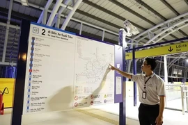 Map of Metro line 1 (Ben Thanh-Suoi Tien) at An Phu station. (Photo: VNA)