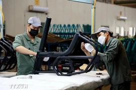 Trabajadores en el parque industrial de Giang Dien, en la provincia sureña de Dong Nai (Foto: VNA)