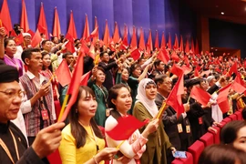 Los delegados en la sesión inaugural del décimo Congreso Nacional del Frente de la Patria de Vietnam (FPV) del período 2024-2029 (Fuente: VNA)