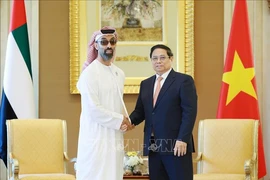 El primer ministro de Vietnam, Pham Minh Chinh, recibe al asesor de seguridad nacional de EAU y vicegobernador general de Abu Dabi, Tahnoun bin Zayed Al Nahyan (Foto: VNA)