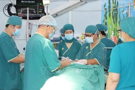 L'hôpital pédiatrique n°2 de Hô Chi Minh-Ville a récemment réalisé une greffe du foie à un enfant de trois ans atteint du syndrome de Budd-Chiari, une maladie vasculaire rare qui touche seulement 1 personne sur 1.000.000. Photo : VNA