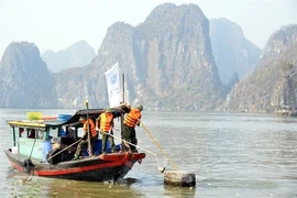 Lancement de la campagne de nettoyage post-tempête dans la baie d'Ha Long