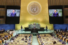 Le secrétaire général et président To Lam prend la parole lors de la séance de discussion générale de haut niveau de la 79e session de l'Assemblée générale des Nations Unies (Photo : VNA)