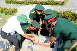 河静省为在老挝牺牲的志愿军和专家烈士举行追悼会和安葬仪式。图自越通社