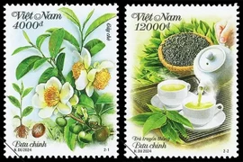 越南茶树和茶文化在邮票上出现。图自越通社