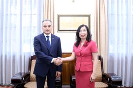 越南外交部副部长黎氏秋恒会见土库曼斯坦驻越大使帕拉哈特·杜尔季耶夫。图自越通社