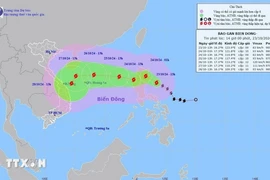 台风“潭美”路径。图自越通社