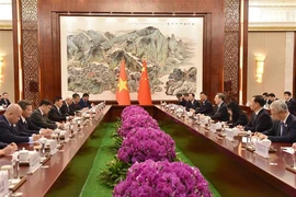 L'entretien entre le vice-Premier ministre Ho Duc Phoc et le vice-Premier ministre du Conseil des affaires de l'État de Chine, Ding Xuexiang. Photo: VNA