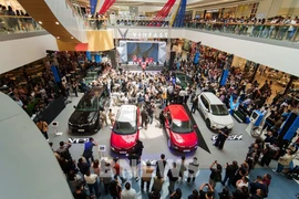 A large number of visitors attend the VinFast brand launch event in the Philippines. (Photo: VNA) 