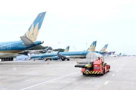 Aircraft parking at Noi Bai International Airport in Hanoi. (Photo: VNA) 