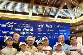 The Vietnamese team at the CIPUTRA GolfPreneur Junior World Championship 2024 in Indonesia. (Photo of VGA) 
