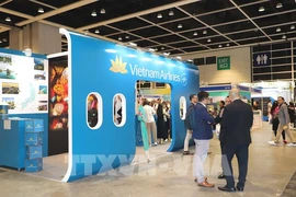 Vietnam Airlines' booth at the ITE Hong Kong 2024. (Photo: VNA)