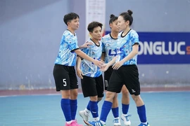 The national women's futsal team train in HCM City, the start of their World Cup campaign. (Photo: courtesy of Thai Son Nam FC) 