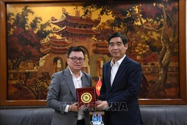 Chairman of the Vietnam Journalists' Association Le Quoc Minh (left) and Vietnamese Ambassador to Thailand Pham Viet Hung at their meeting on November 28 (Photo: VNA)