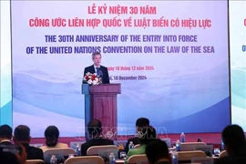 Assistant to the Minister of Foreign Affairs Nguyen Minh Vu speaks at the event. (Photo: VNA)