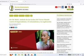 Screenshot of the article on President Ho Chi Minh posted on Acercandonos Cultura website (Photo: VNA)