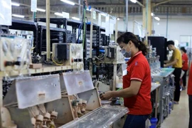 During January-June period, Hanoi's Industrial Production Index rose 5% , with processing and manufacturing up 4.1%, and the product consumption index up 13.1%. (Photo: VNA)