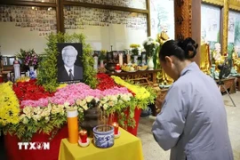 La comunidad vietnamita recuerda al secretario general del Partido Comunista de Vietnam, Nguyen Phu Trong. (Fuente: VNA)