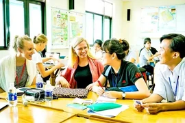 International and Vietnamese students at Ton Duc Thang University. (Photo: VNA)