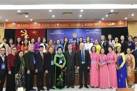 Delegates at the opening ceremony of a training course for Vietnamese language teachers abroad. (Photo: VNA)