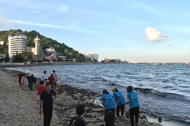 Los voluntarios limpian las playas de Vung Tau (Fuente: VNA)