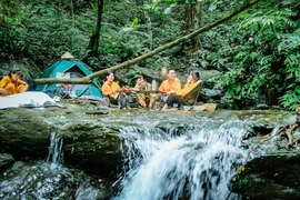 Ba Vi National Park is a destination popular among visitors to pitch up their tents. (Photo: Hanoimoi.vn)