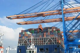 At Gemalink International Port in Ba Ria - Vung Tau province. The ADB has raised its 2024 and 2025 growth forecasts for Vietnam on the back of the country's stronger trade activities. (Photo: VNA)