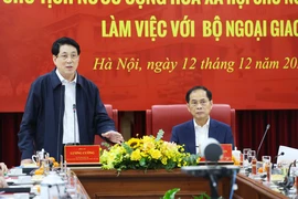 State President Luong Cuong speaks at the working session with the Ministry of Foreign Affairs on December 12. (Photo: VNA)