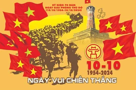 Exposición de carteles por Día de Liberación de la Capital vietnamita. (Fuente: Departamento de Cultura local)