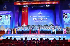 Presentan el Comité Central de la Federación de Jóvenes de Vietnam en el periodo 2024-2029. (Fuente: VNA)