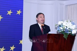 Вице-председатель Народного комитета города Хошимин Зыонг Ань Дык выступает на праздновании Дня Европы 2024, организованном Делегацией ЕС во Вьетнаме 16 мая вечером. (Фото: ВИA)