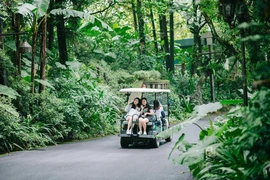 Посетители наслаждаются осмотром достопримечательностей во время пребывания на курорте Melia Ba Vi в уезде Бави, Ханой. (Источник: hanoimoi.com.vn)