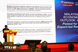 Le président de la Chambre nationale de commerce et d’industrie de Malaisie (NCCIM), Soh Thian Lai, s’exprime lors du Forum économique national de la Malaisie 2024. Photo : VNA