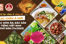 Статистические данные с начала апреля 2023 года, Азиатская организация рекордов официально присудила еще 9 азиатских рекордов известным вьетнамским блюдам/группам блюд и фирменным блюдам, номинированным Вьетнамской организацией рекордов (VietKings)