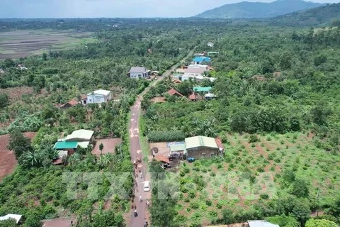 Site clearance is being implemented for Khanh Hoa - Buon Ma Thuot Expressway's section running through Ea Kenh commune of Krong Pac district, Dak Lak province. (Photo: VNA)