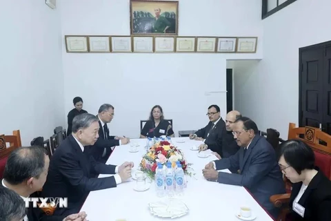 State President To Lam receives National Security Advisor of India Ajit Doval in Hanoi on July 25. (Photoi: VNA)