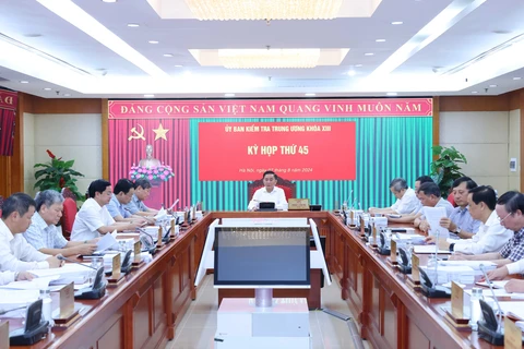 The 45th meeting of the Party Central Committee’s Inspection Commission in Hanoi on August 7 and 8 (Photo: VNA)