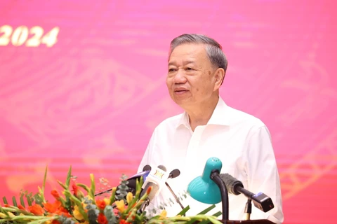 Party General Secretary and State President To Lam speaks at the working session with the Standing Board of the Hanoi Party Committee on August 9. (Photo: VNA)