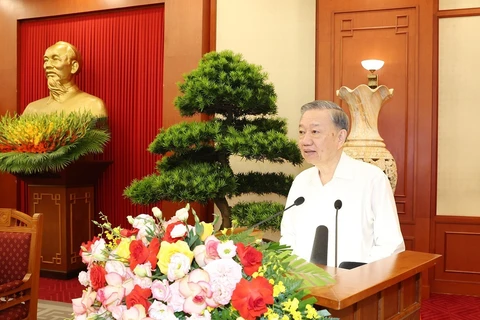 Party General Secretary and State President To Lam speaks at the gathering in Hanoi on August 15. (Photo: VNA)