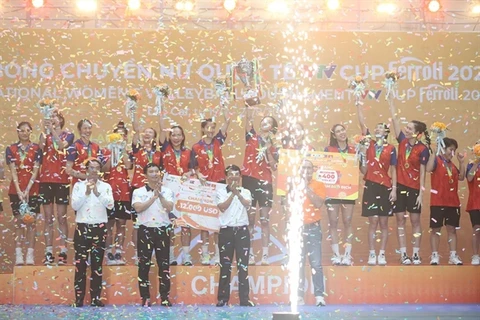 Vietnam win International Women's Volleyball Cup - VTV Ferrolli Cup 2023 title. (Photo: CafeF)