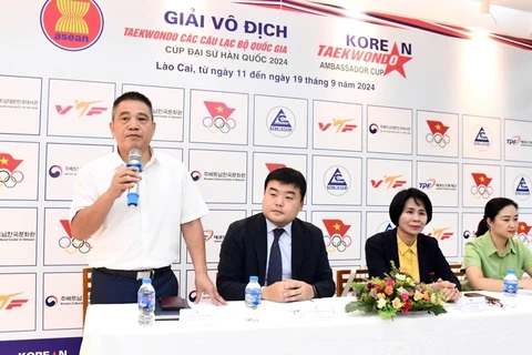 The September 9 press briefing about the National Taekwondo Club Championships – the RoK Ambassador Cup 2024 (Photo: the Sports Department of the Ministry of Culture, Sports and Tourism)