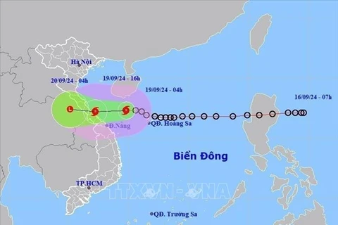 Direction de déplacement de la 4e tempête à entrer au Vietnam cette année. Photo : VNA